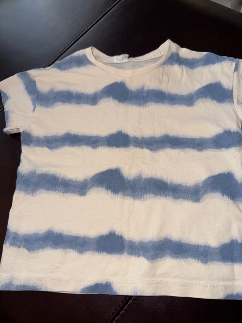 Zara Kids Short Sleeve Tees Set - Green, Olive Tie-Dye, Cream Stripe